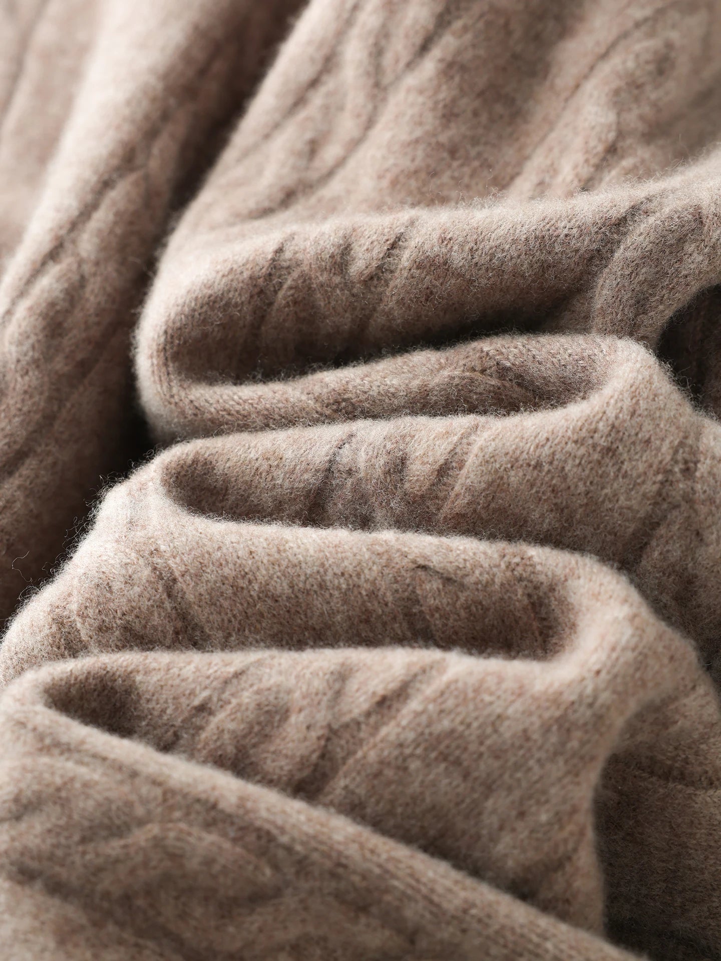 Wool Cable Knit Wide-Leg Trousers