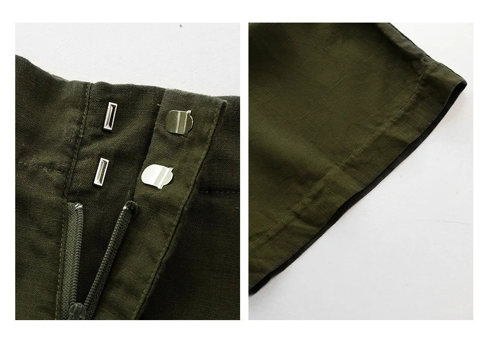 Casual Linen High-Waisted Loose Wide-Leg Pants